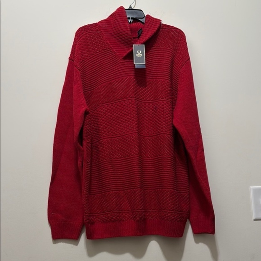 New Chaps Red Turtleneck Sweater Classic Knit